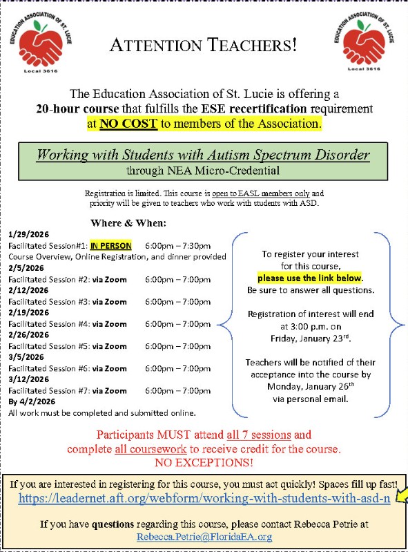 Current professional development offering flyer